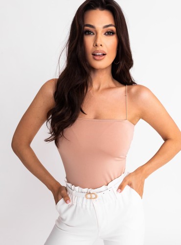 Moana- bluzka na cienkich ramiączkach z lycry- beż