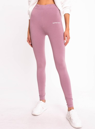 Anteia- dopasowane legginsy z nadrukiem- lila