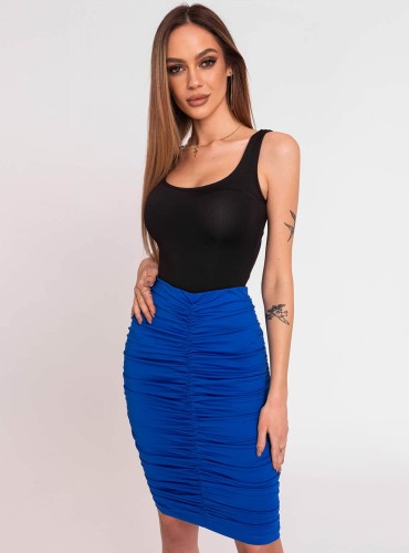 Trmiz- drapowana spódnica z lycry-  niebieska