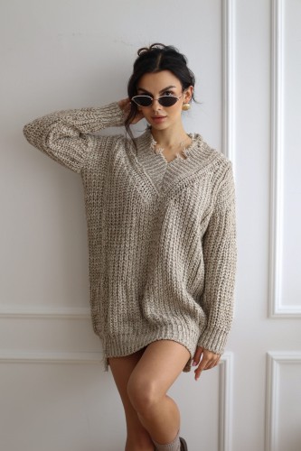 SUKIENKA DZIANINOWA NOEMI BRĄZOWY ONE SIZE