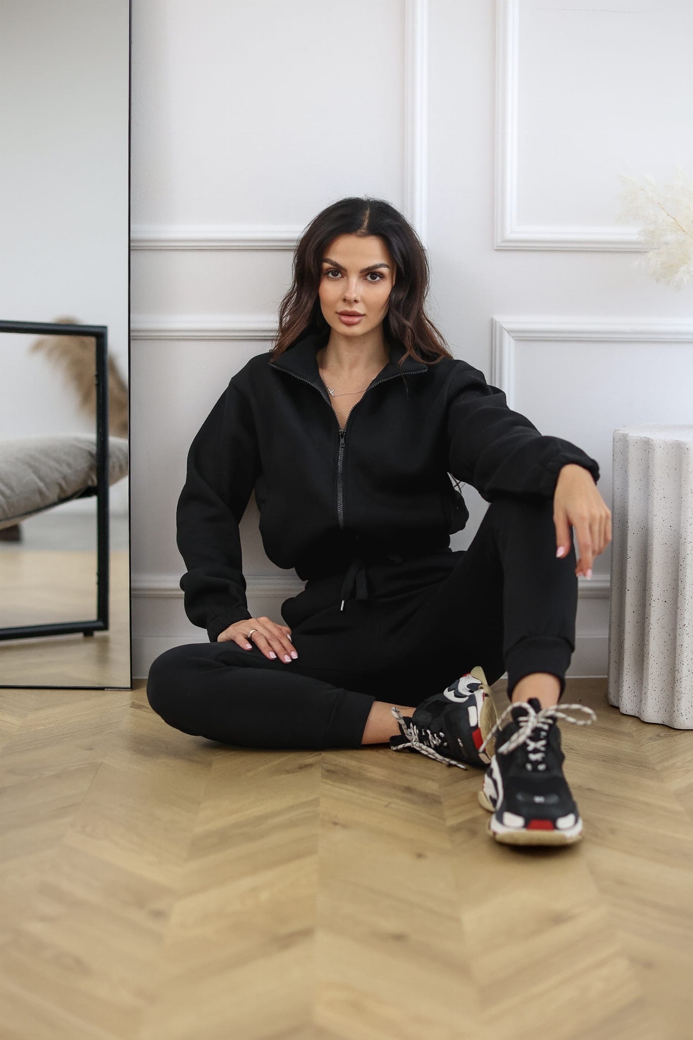 Bluza krótka ZIP z suwakiem i ze stójką kolor czarny 4