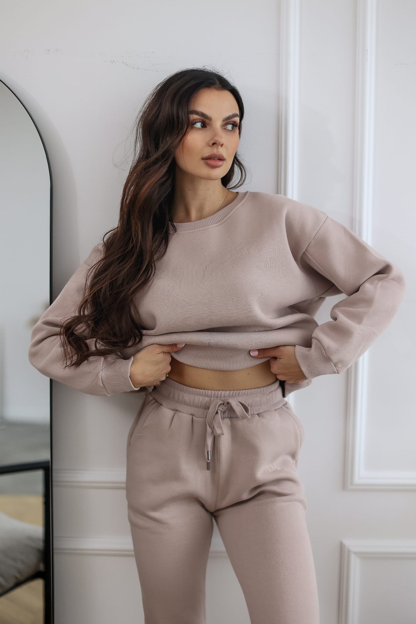 Bluza Classic z kieszeniami bez kaptura kolor beżowy 2