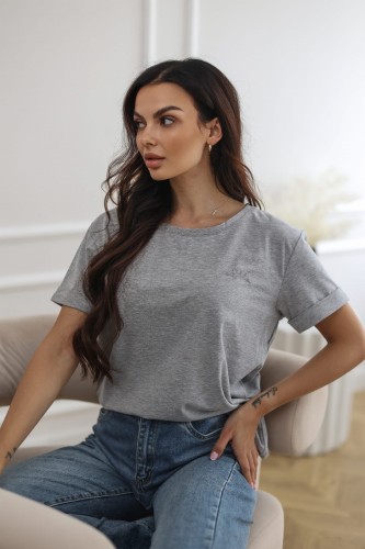 SIMPLE - klasyczny, bawełniany t-shirt - szary