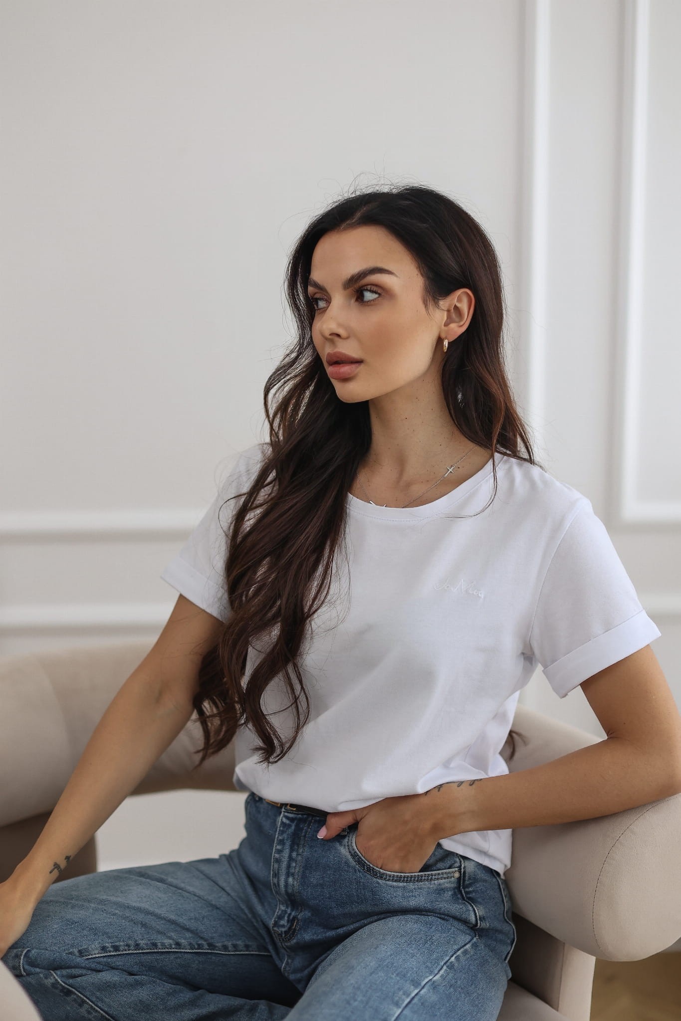 SIMPLE - klasyczny, bawełniany t-shirt - biały 3