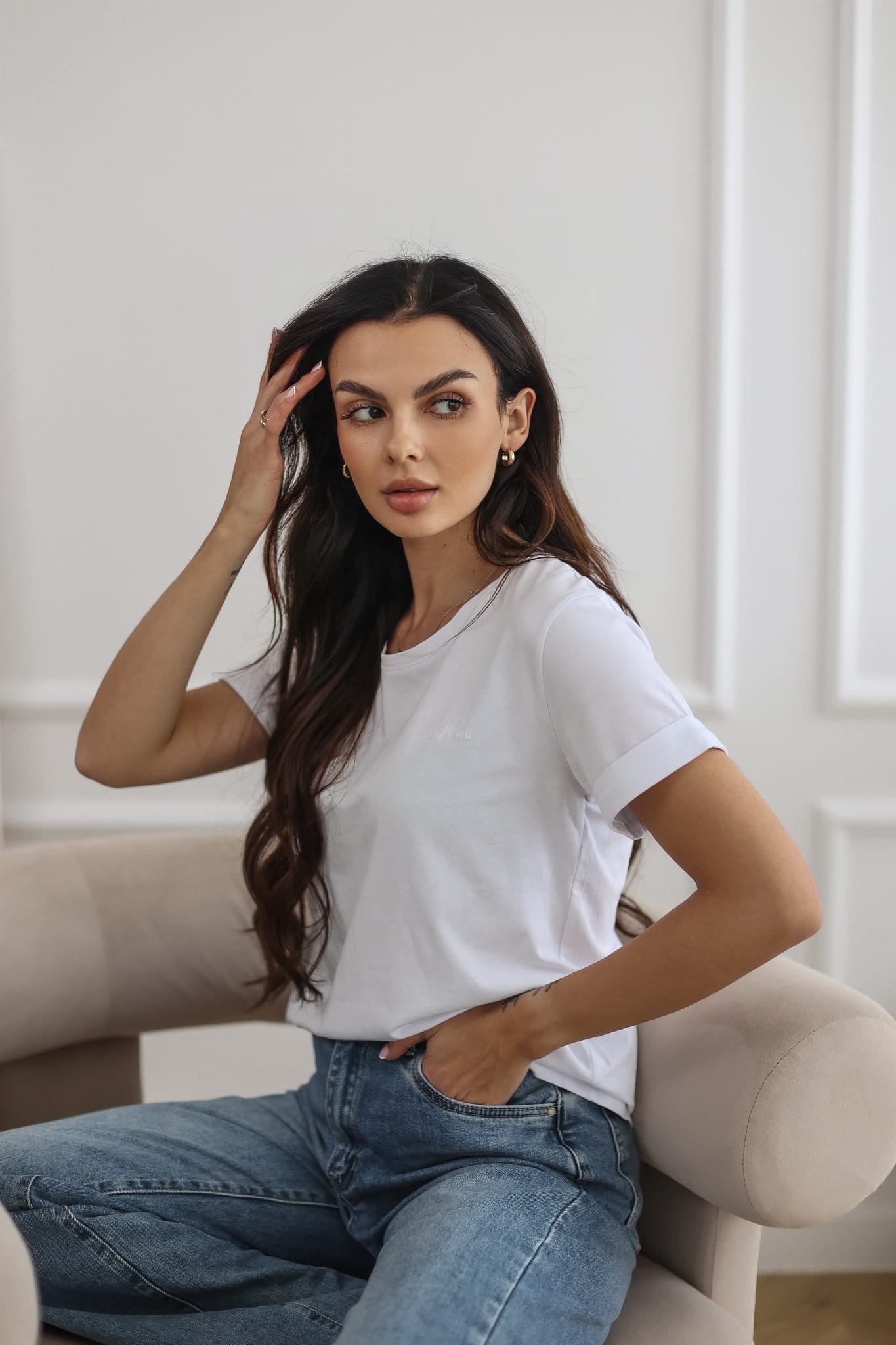 SIMPLE - klasyczny, bawełniany t-shirt - biały 4