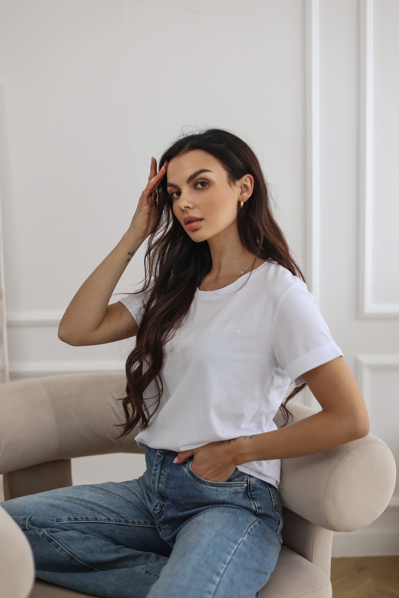SIMPLE - klasyczny, bawełniany t-shirt - biały 5