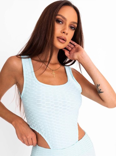 Alissa - dopasowane body na grubych ramiączkach z mocnym, wysokim wycięciem na biodrach- sky blue
