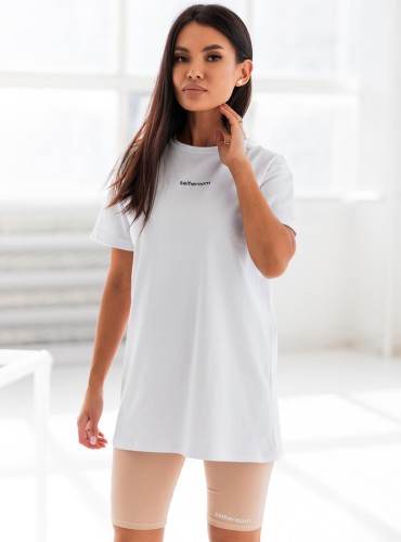 Laude- oversize'owy t-shirt z nadrukiem- biały