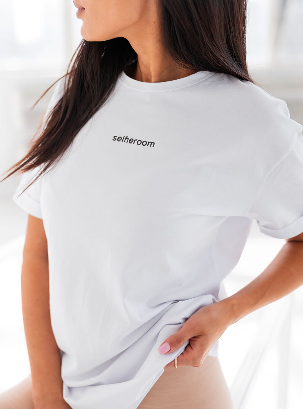 Laude- oversize’owy t-shirt z nadrukiem- biały 13