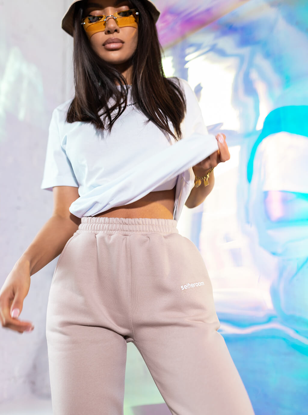 Laude- oversize’owy t-shirt z nadrukiem- biały 4