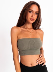 Mekala- top typu bandeau- khaki