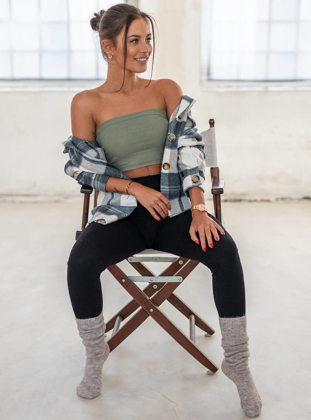 Mekala- top typu bandeau- khaki 4