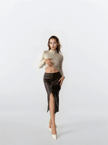 Spódnica ekoskóra KATE brązowa