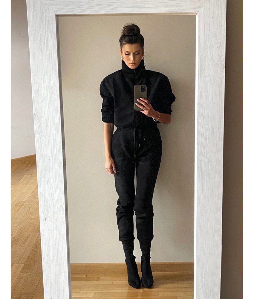 Bluza krótka ZIP z suwakiem i ze stójką kolor czarny 6