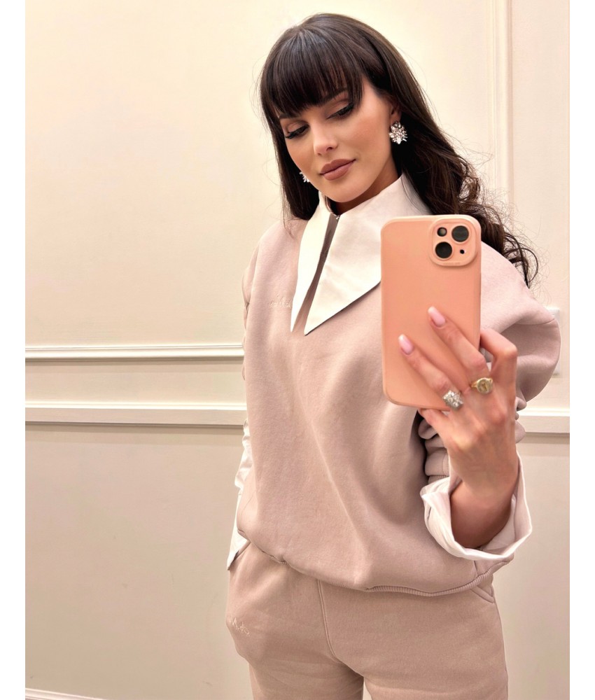 Bluza Classic z kieszeniami bez kaptura kolor beżowy 6