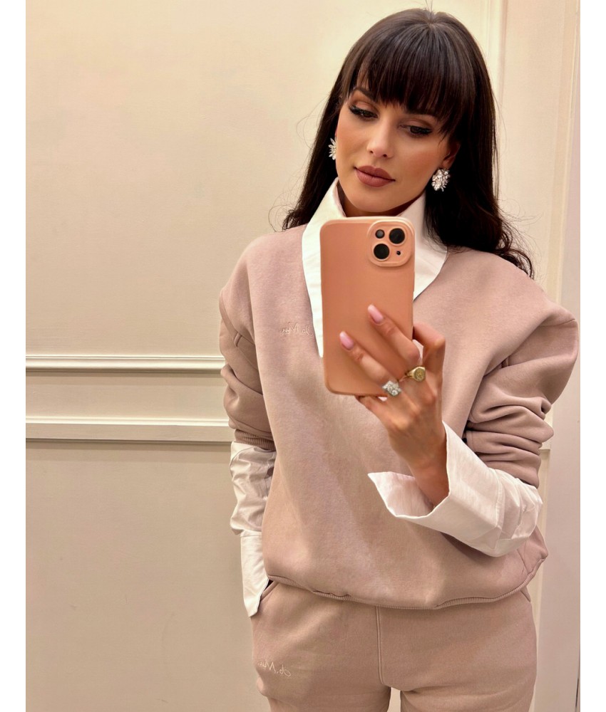 Bluza Classic z kieszeniami bez kaptura kolor beżowy 7