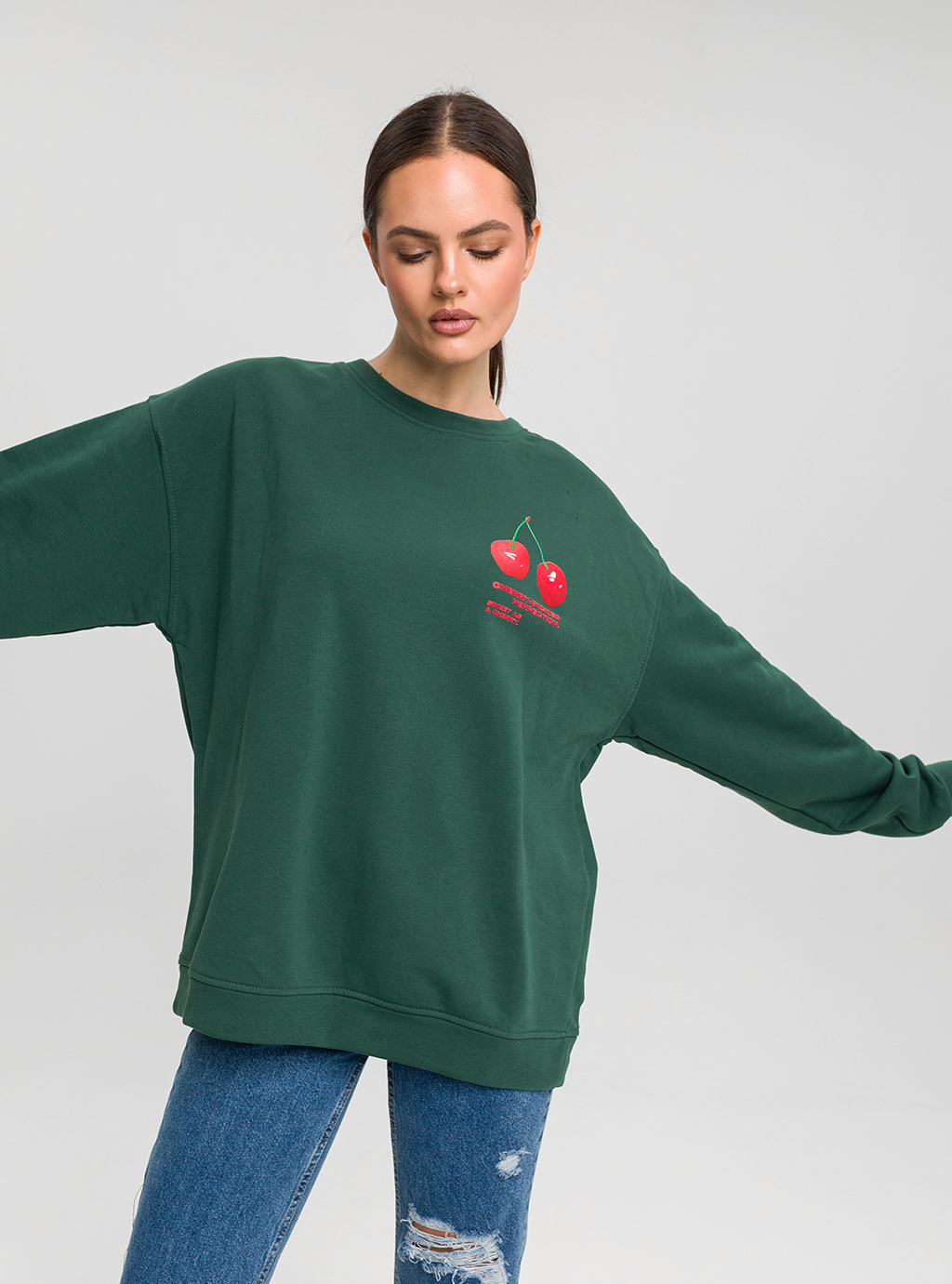 BLUZA CIAO MILANO CHERRY ZIELONA ONE SIZE