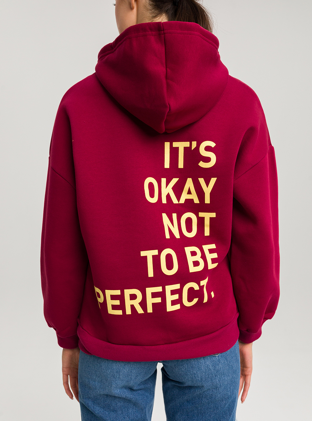 OKAY - bluza dresowa z kapturem - bordo 5
