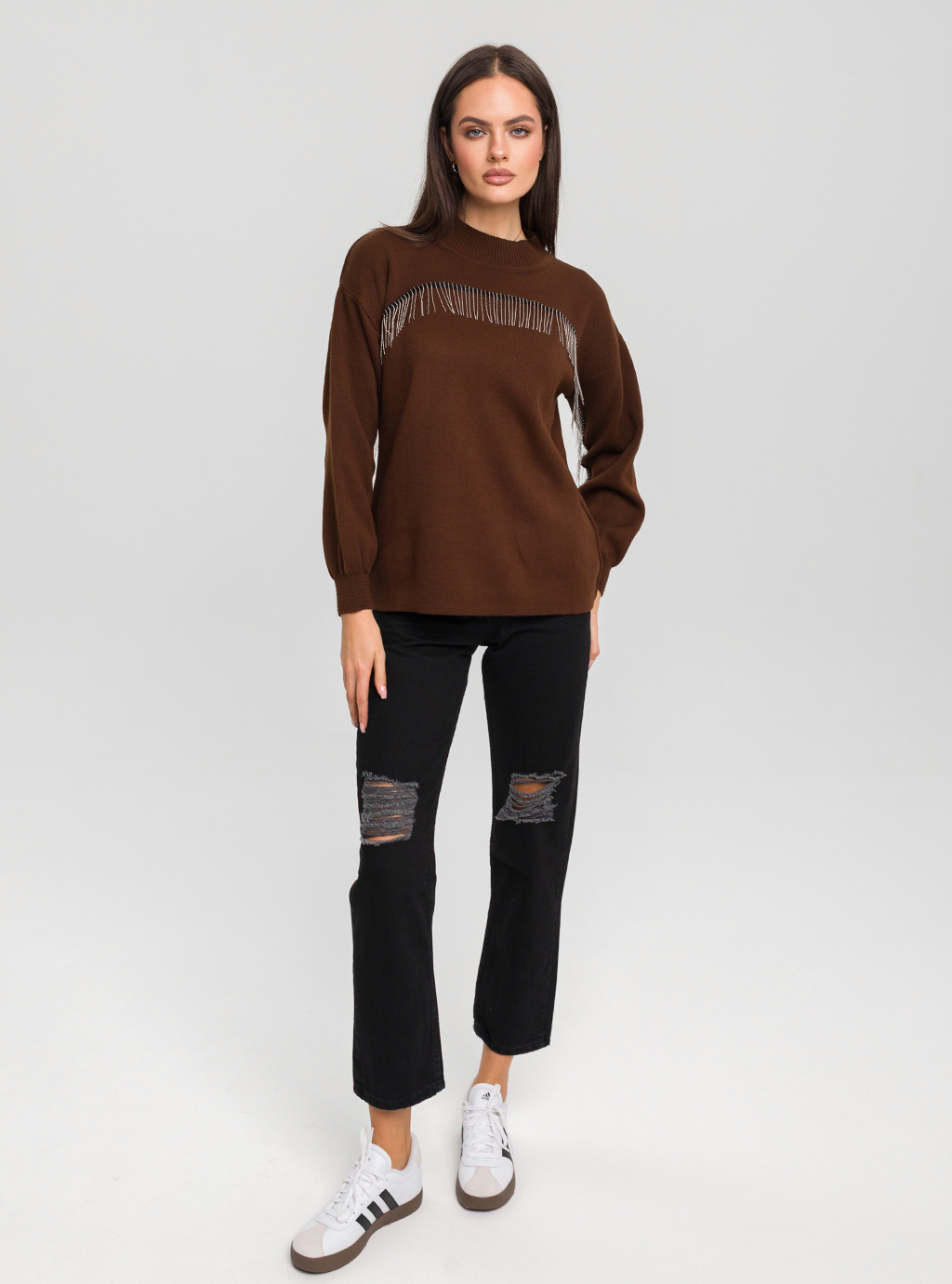 Spodnie jeansowe mom fit 605 - czarne 4