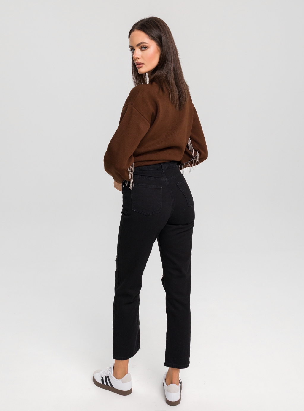 Spodnie jeansowe mom fit 605 - czarne 3