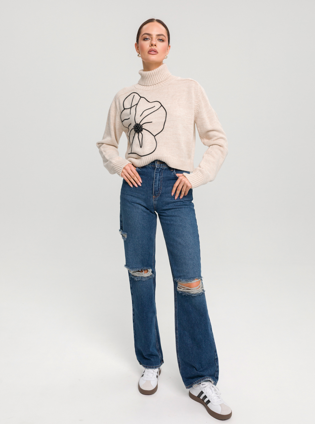 Spodnie jeansowe mom fit 441 -  ciemno niebieskie  2