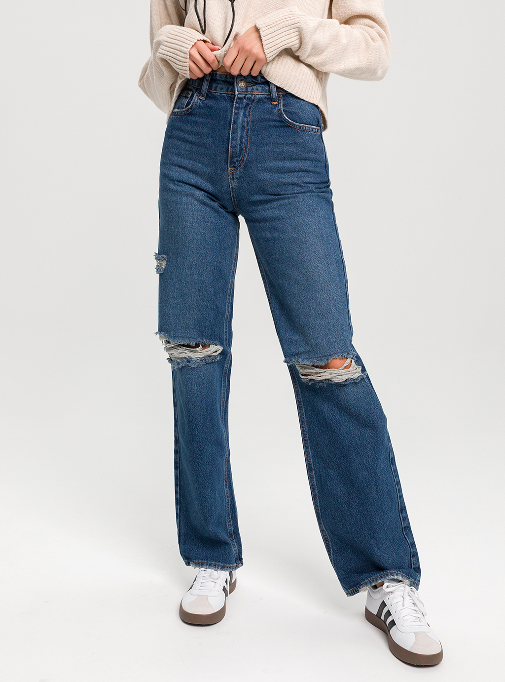 Spodnie jeansowe mom fit 441 -  ciemno niebieskie 