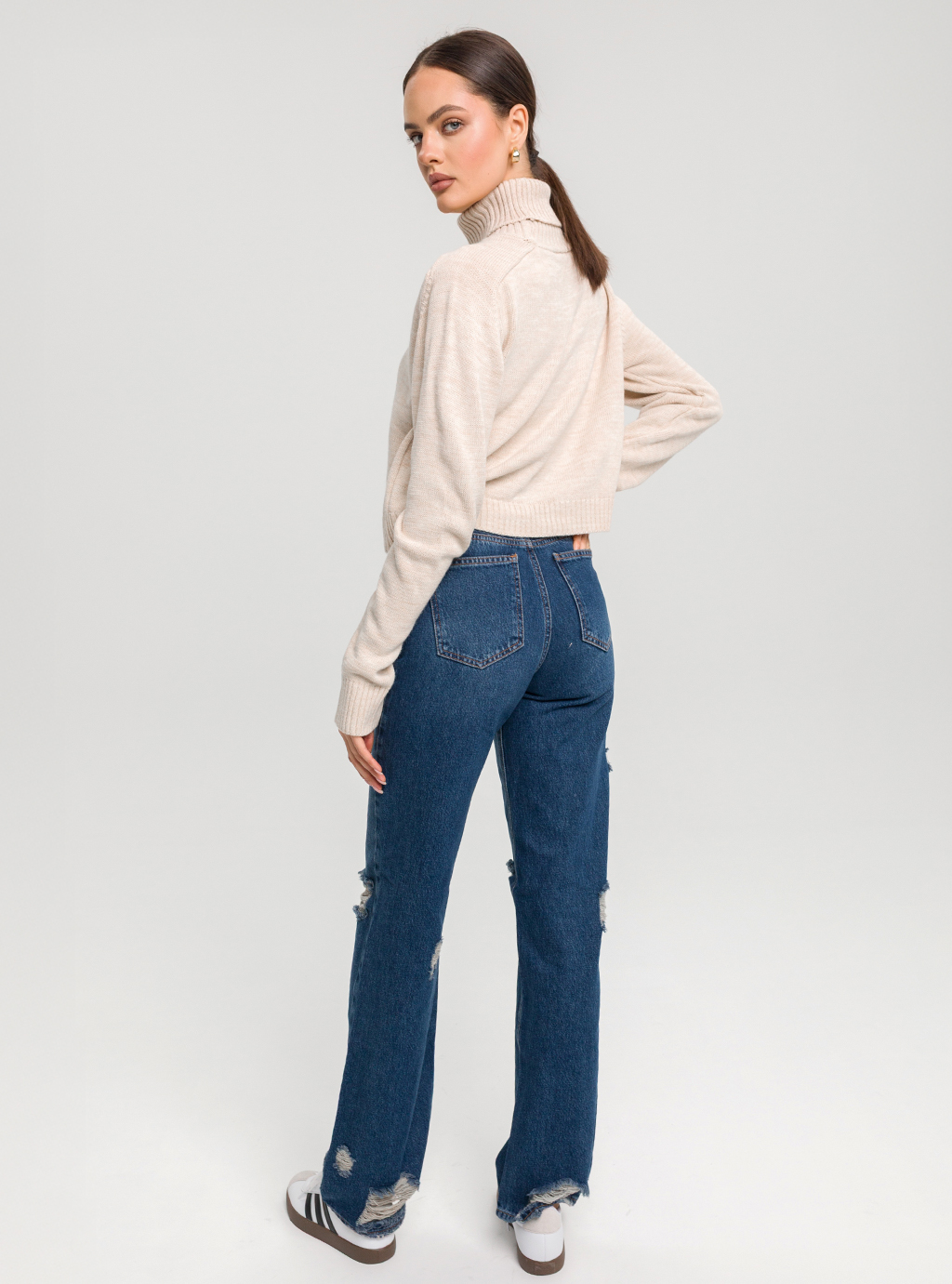 Spodnie jeansowe mom fit 441 -  ciemno niebieskie  4