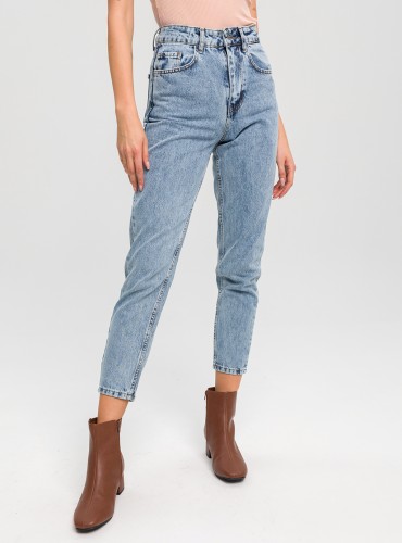 Jeansy damskie Mom Fit 4348 z wysokim stanem