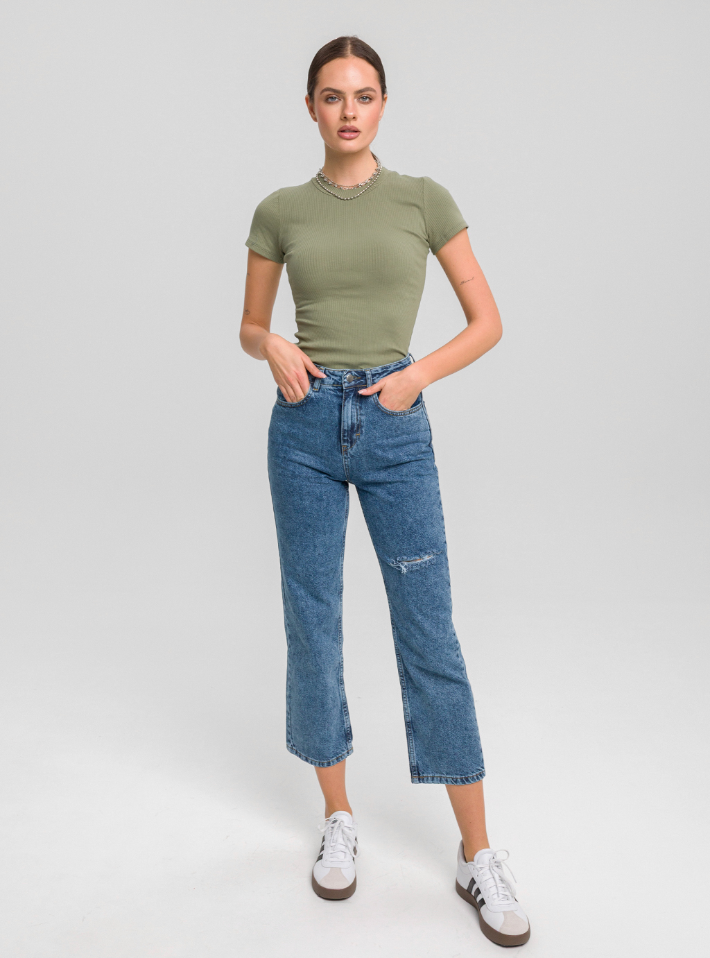 Jeansy damskie 7962 – proste z wysokim stanem 2