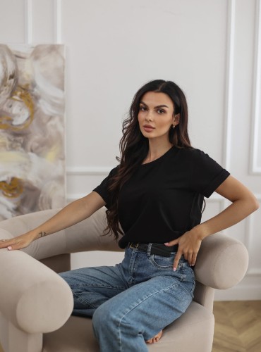 SIMPLE - klasyczny, bawełniany t-shirt - czarny