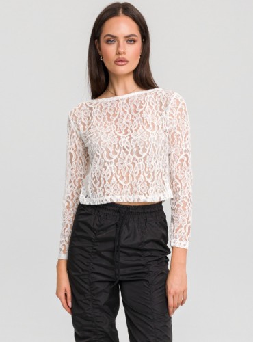 Bluzka Pure White – koronkowa elegancja