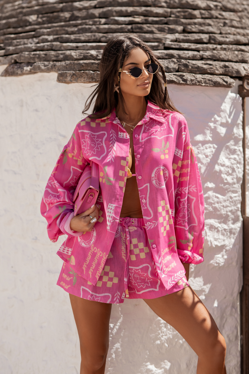 Komplet MOLLY len - Malibu pink