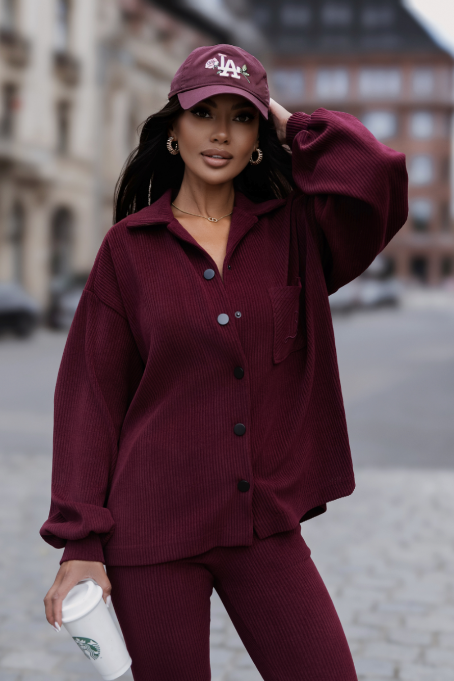 Komplet BLAIR sztruks - Bordo 4