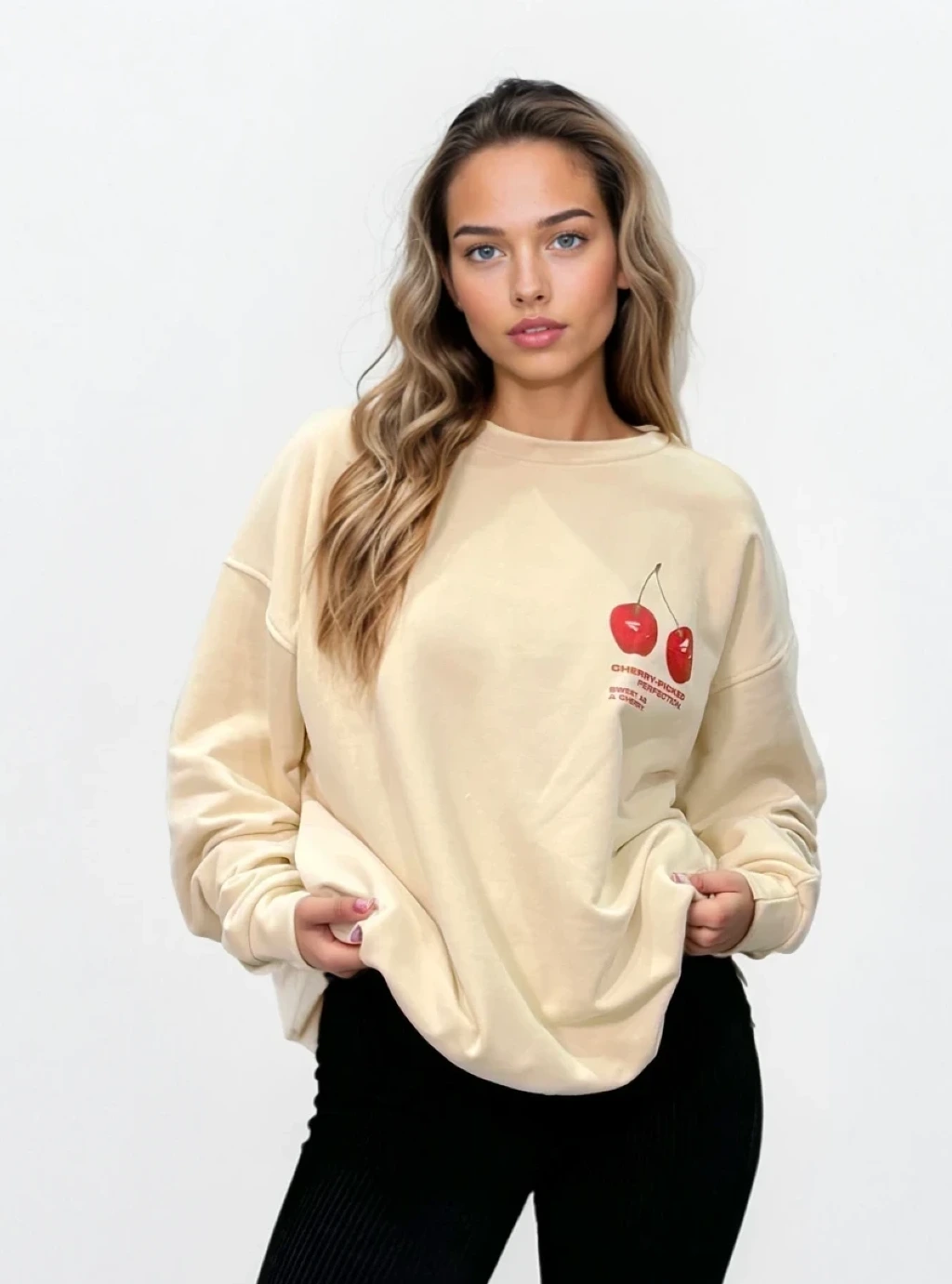BLUZA CIAO MILANO CHERRY BEŻOWA ONE SIZE