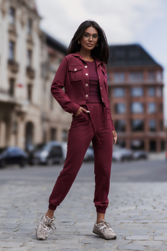 Milano 3 częściowy zestaw dresowy - Bordo