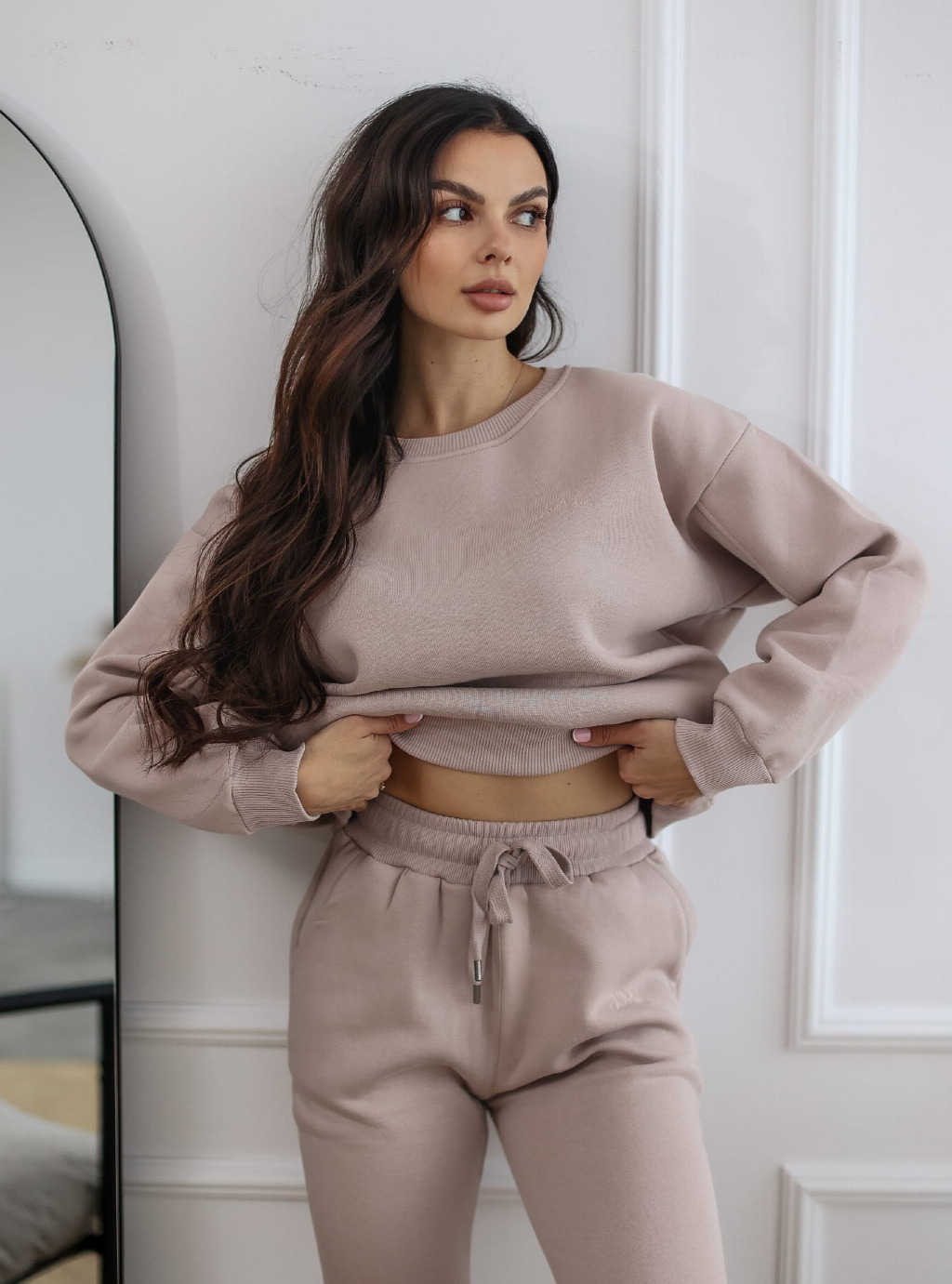 Bluza Classic z kieszeniami bez kaptura kolor beżowy 2