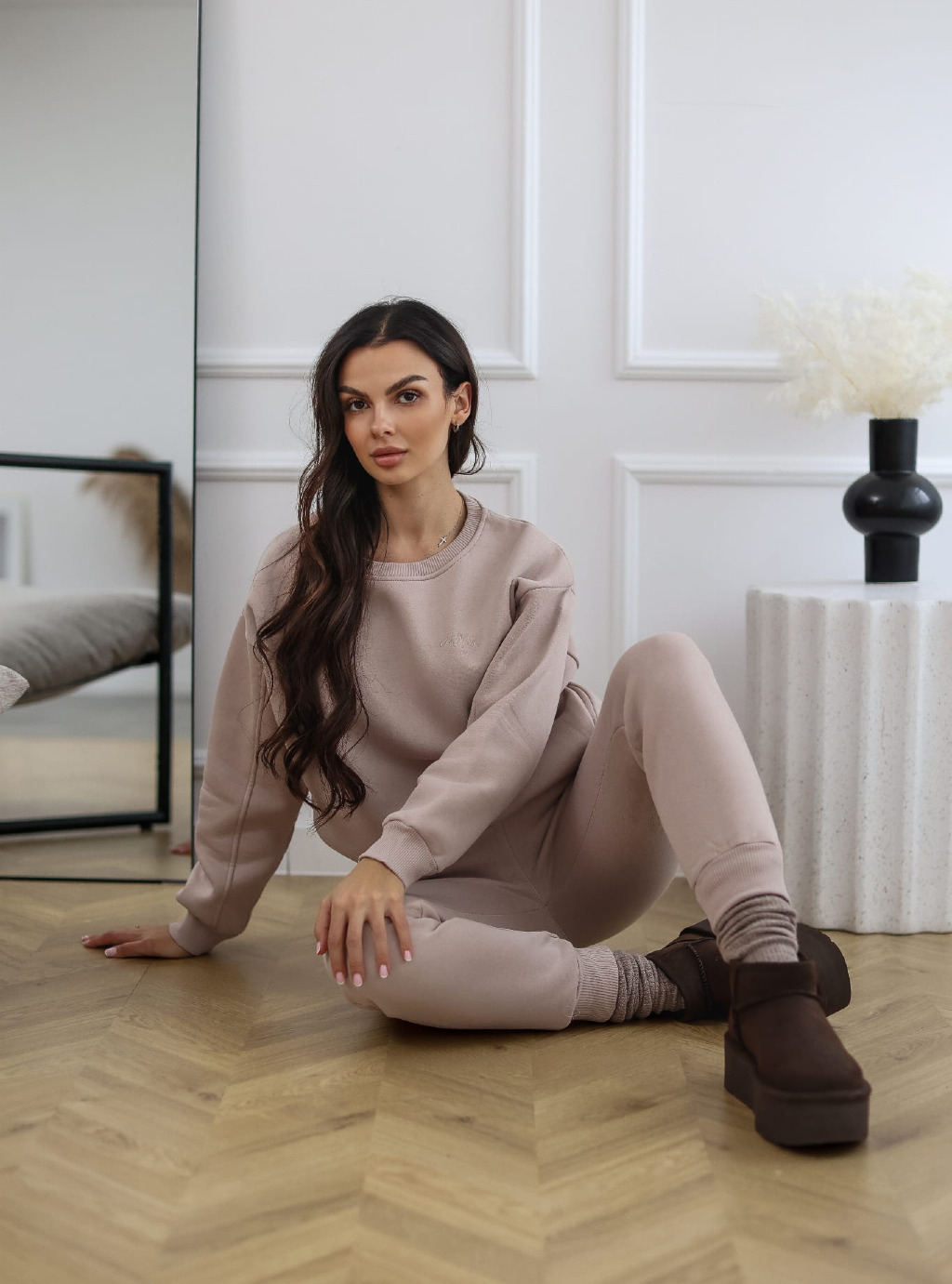 Bluza Classic z kieszeniami bez kaptura kolor beżowy 3