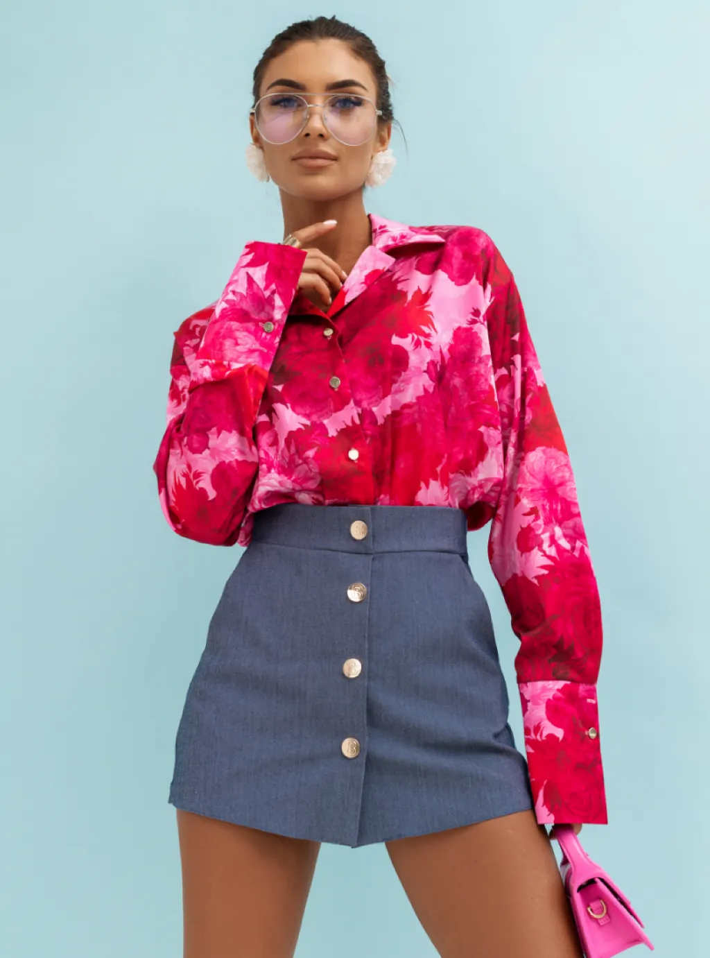 Koszula Satynowa MADDIE - Very Pink