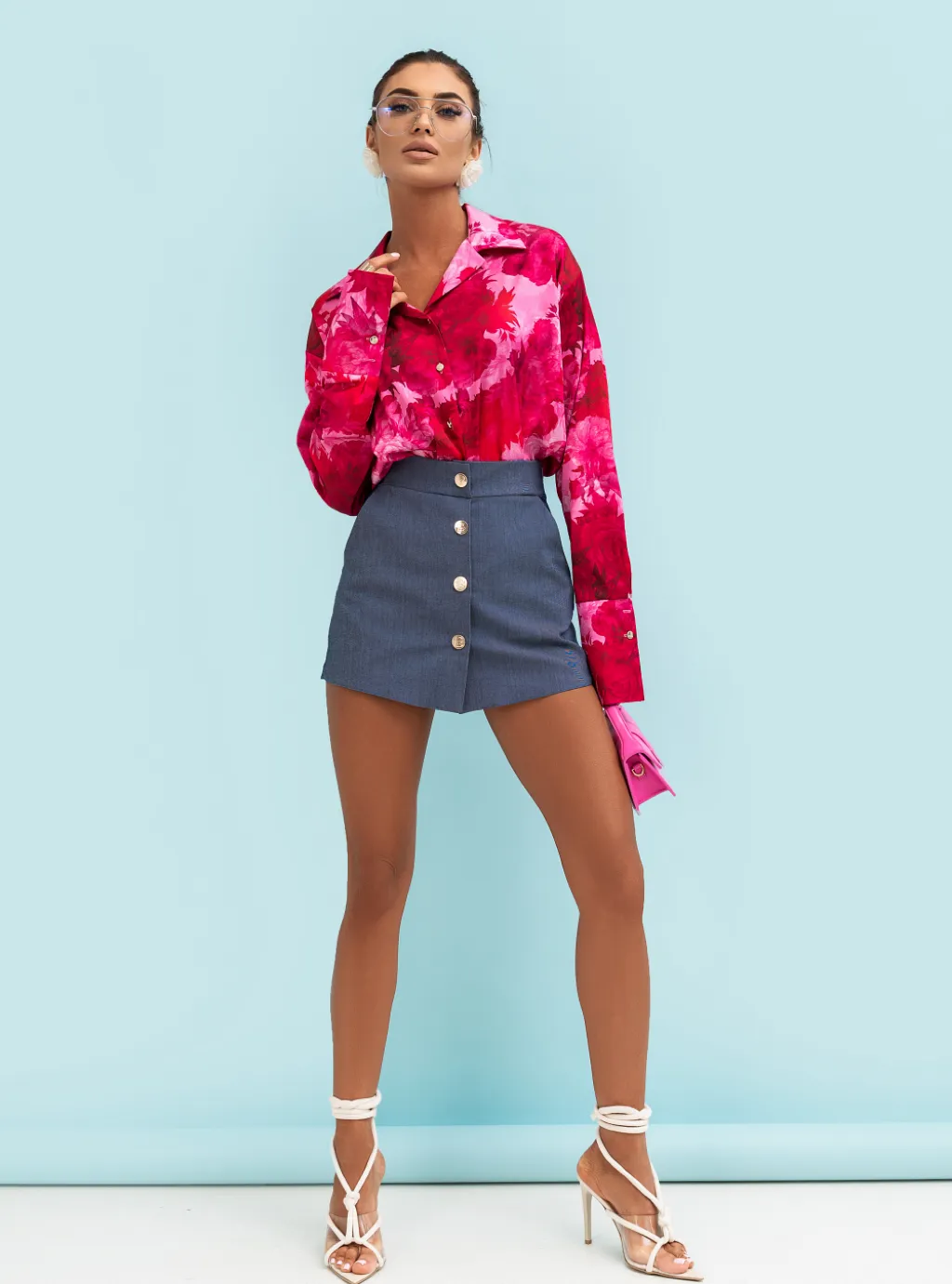 Koszula Satynowa MADDIE - Very Pink 2