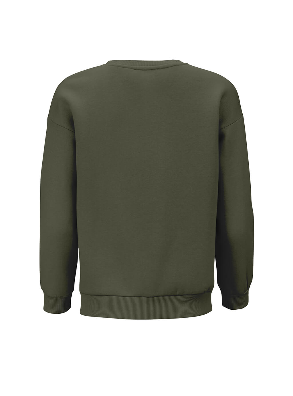 Alvira- klasyczna, delikatnie oversize’owa bluza z nadrukiem- khaki 20