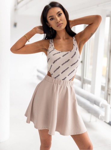 Terito- rozkloszowana spódnica mini- beż