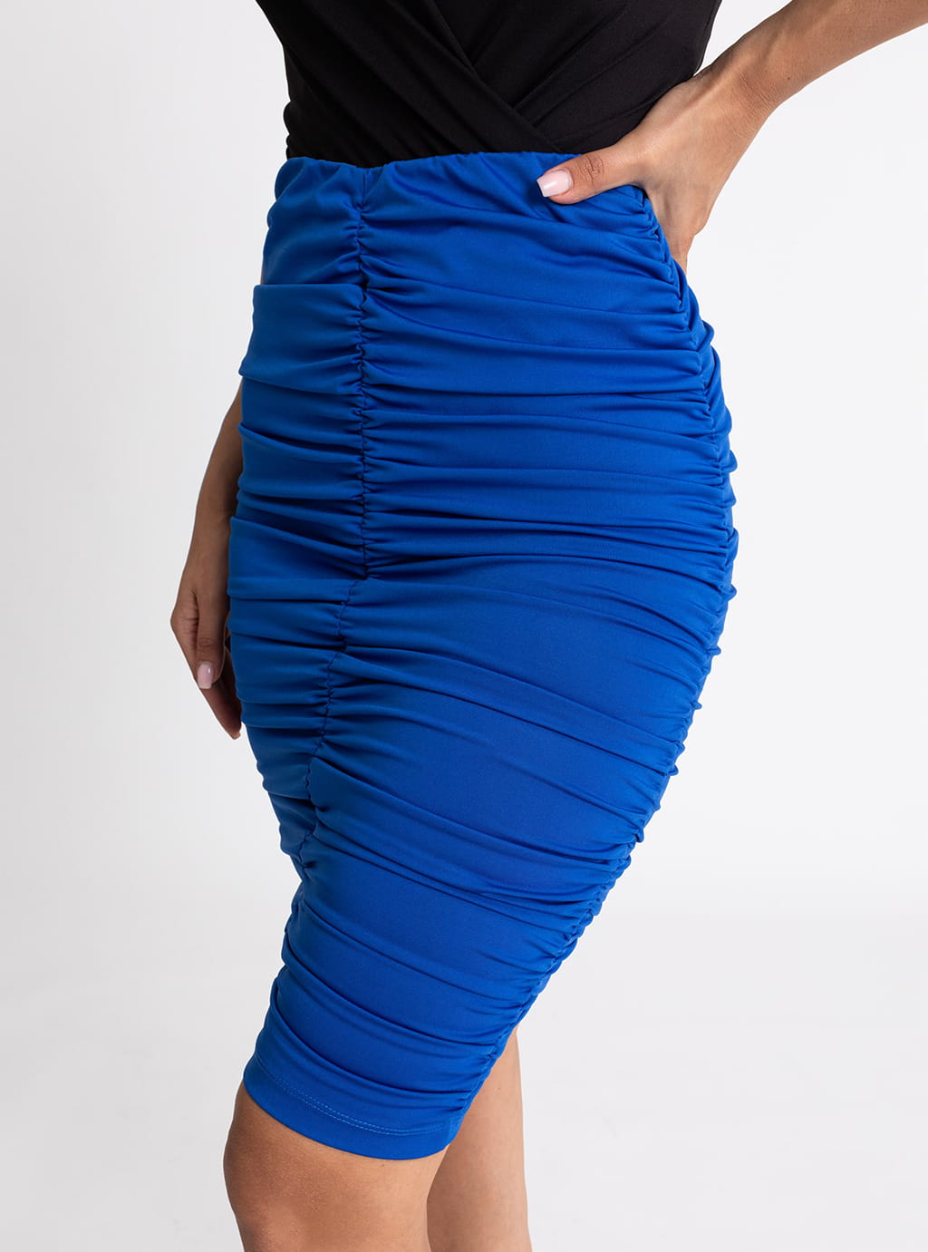 Trmiz- drapowana spódnica z lycry-  niebieska 13