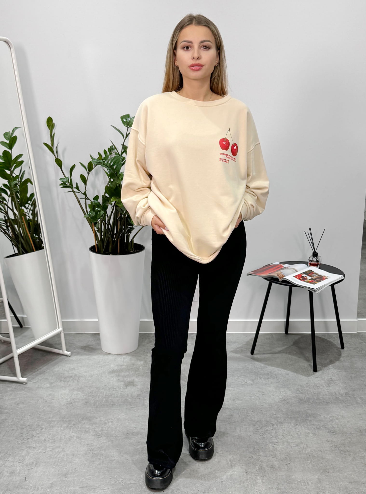 BLUZA CIAO MILANO CHERRY BEŻOWA ONE SIZE 4