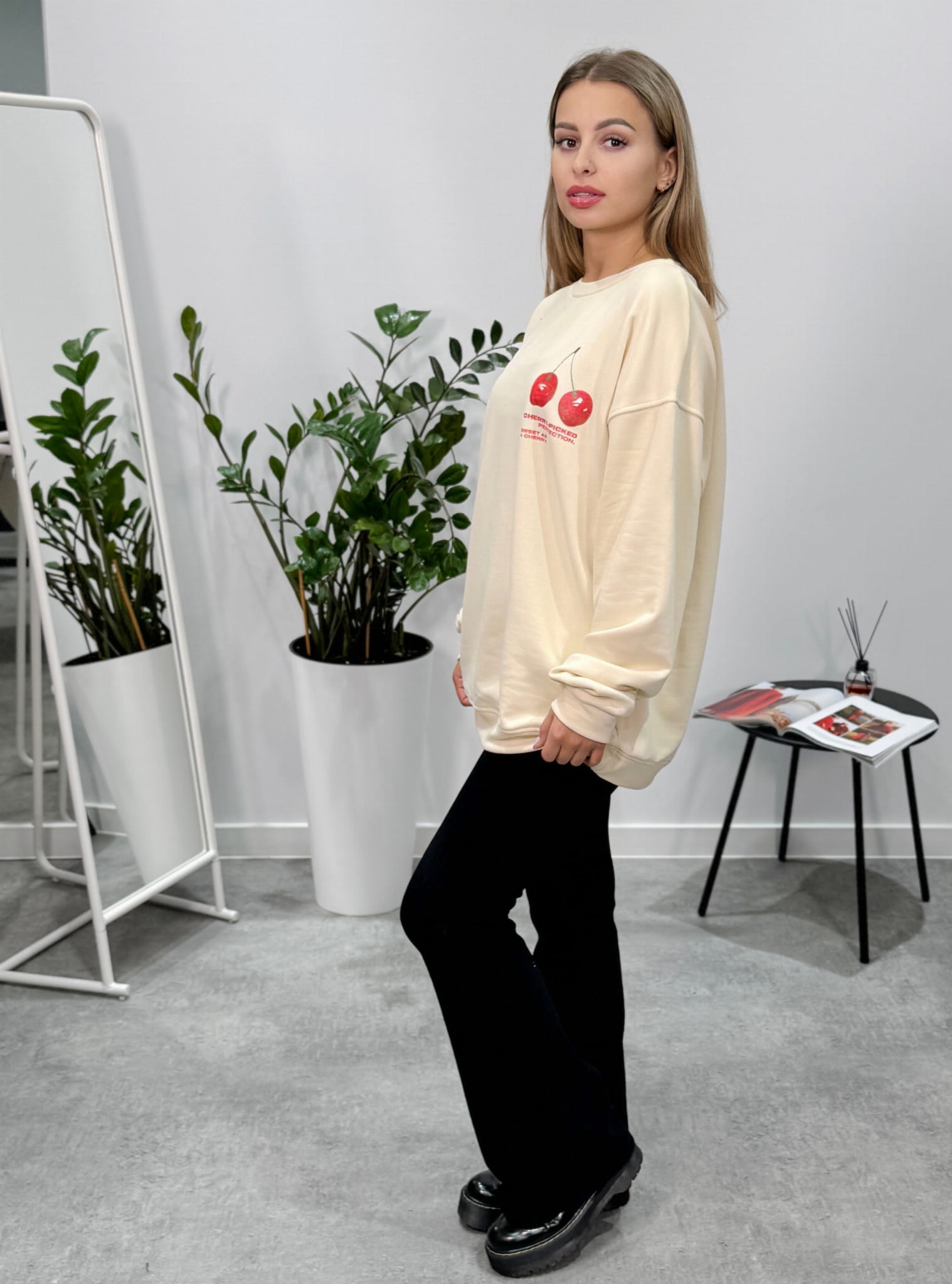 BLUZA CIAO MILANO CHERRY BEŻOWA ONE SIZE 3