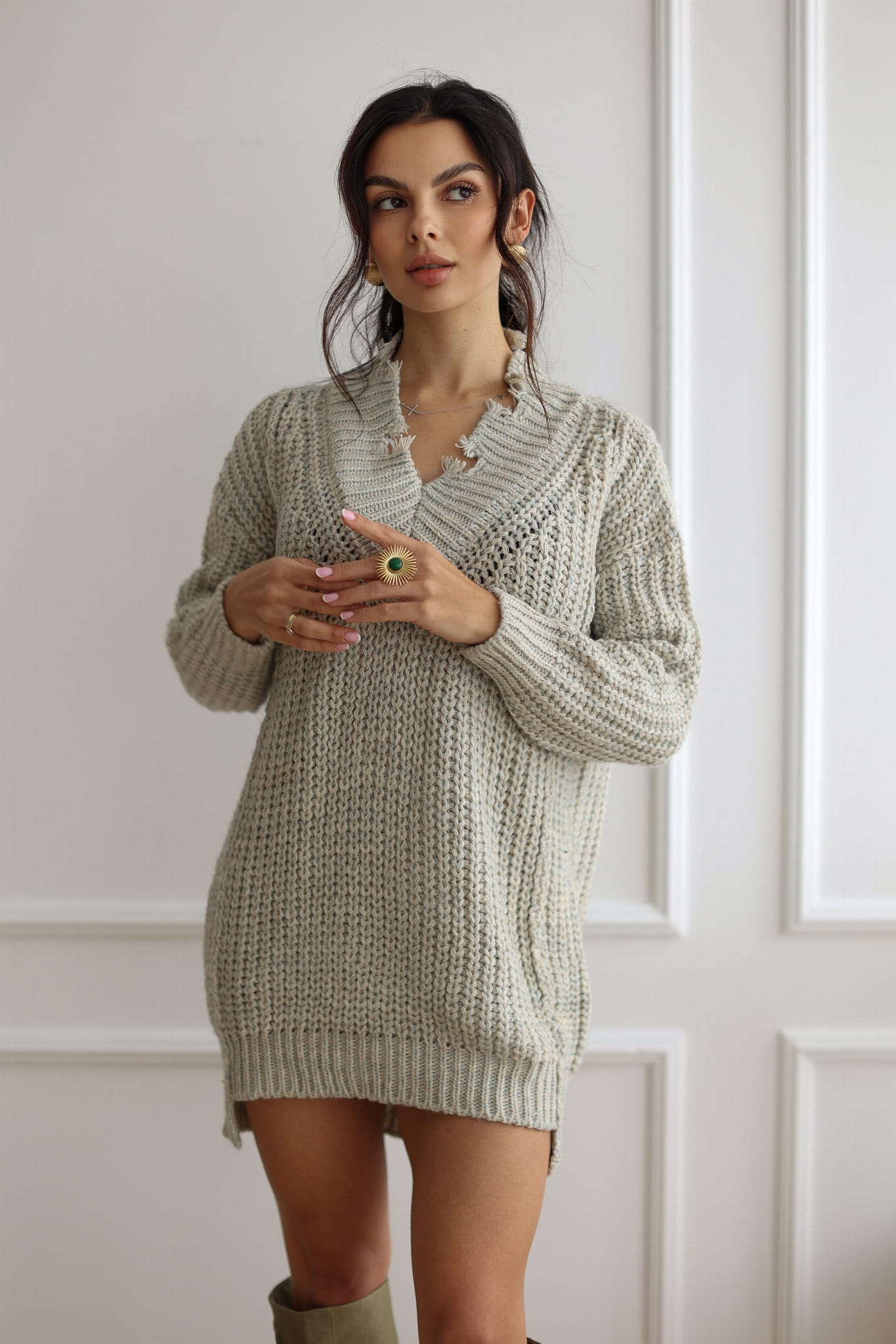 SUKIENKA DZIANINOWA NOEMI MIĘTOWA ONE SIZE