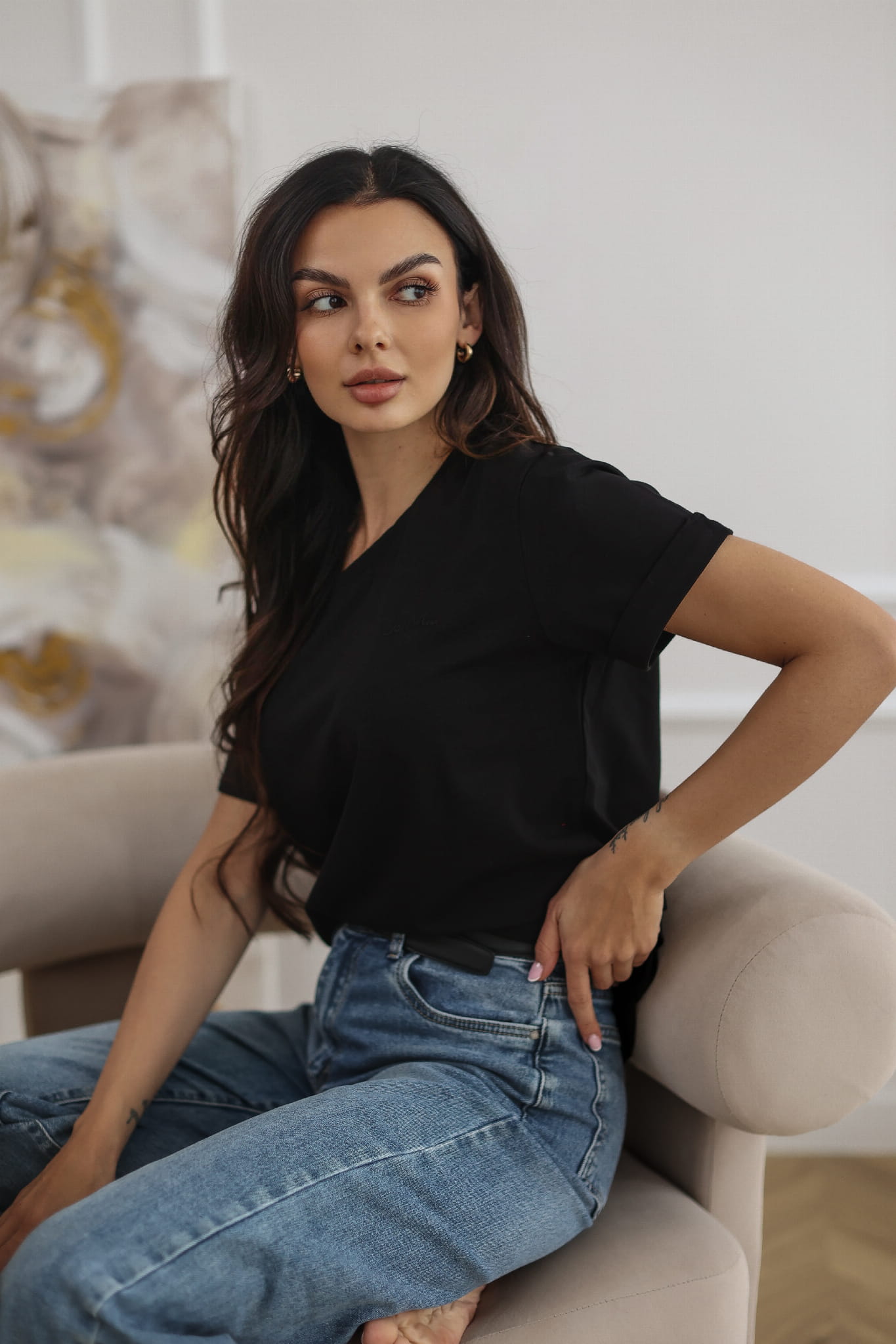 SIMPLE - klasyczny, bawełniany t-shirt - czarny 4