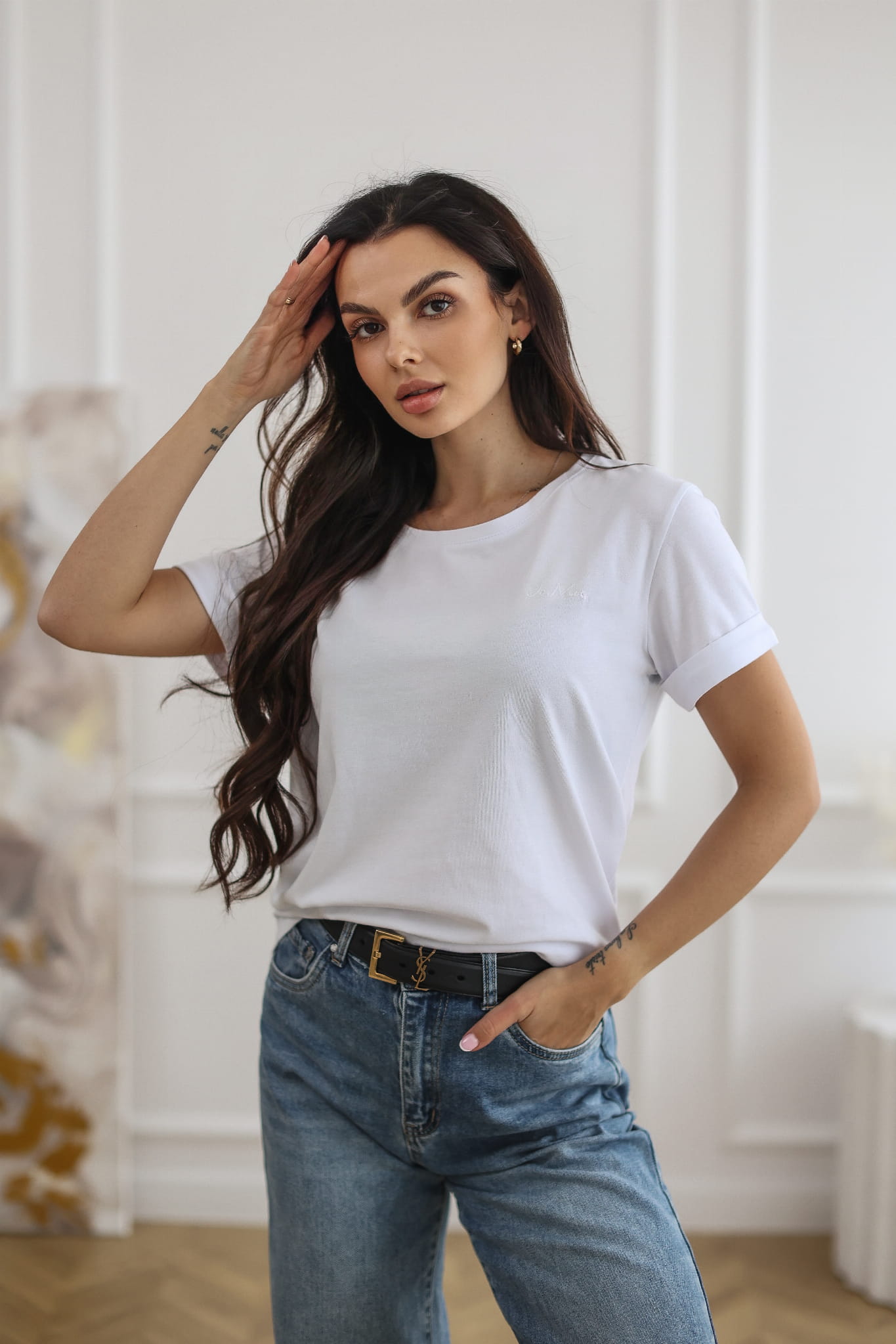 SIMPLE - klasyczny, bawełniany t-shirt - biały