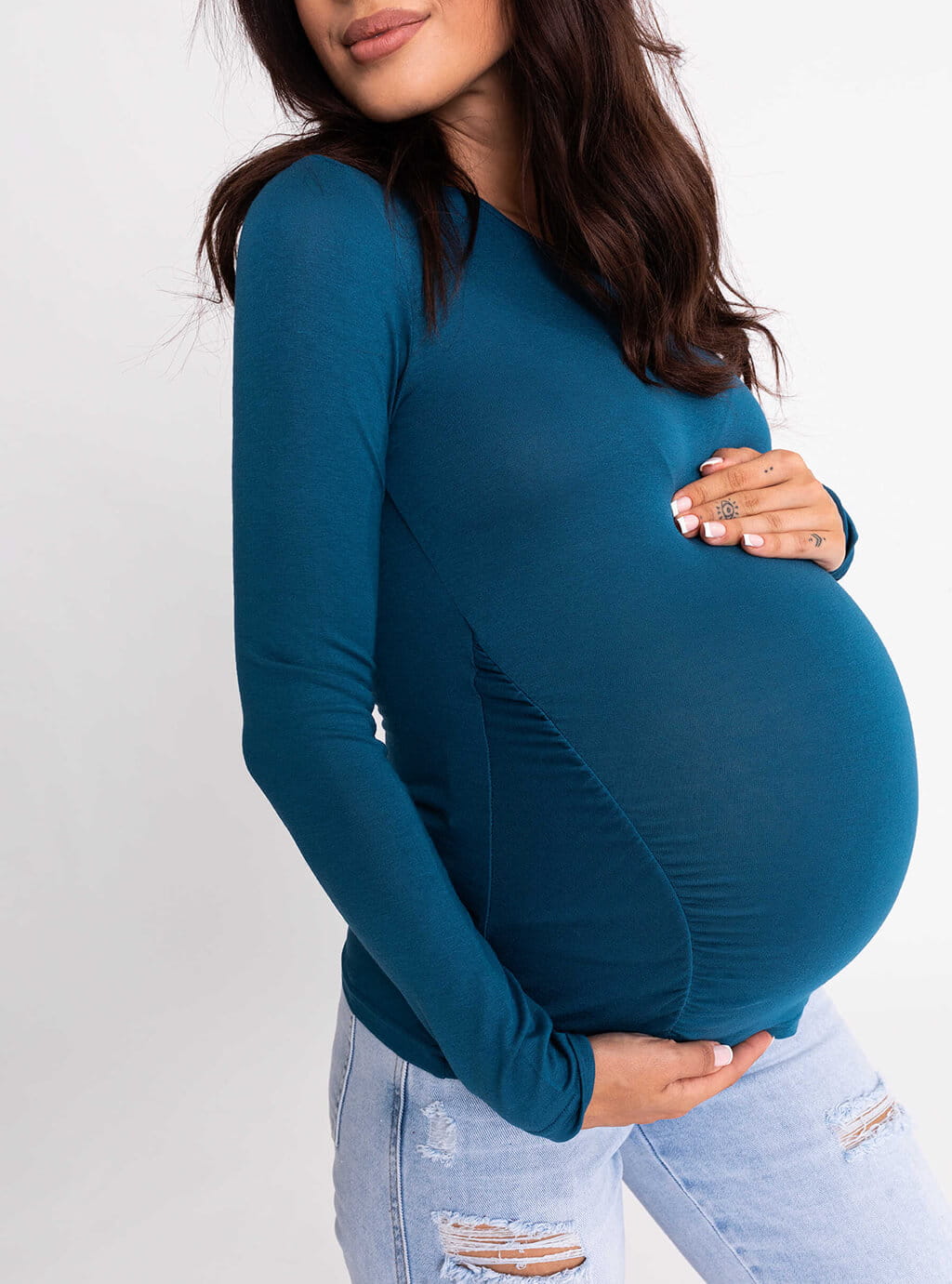 Amvi - dopasowana bluzka z długim rękawem  - petrol 5