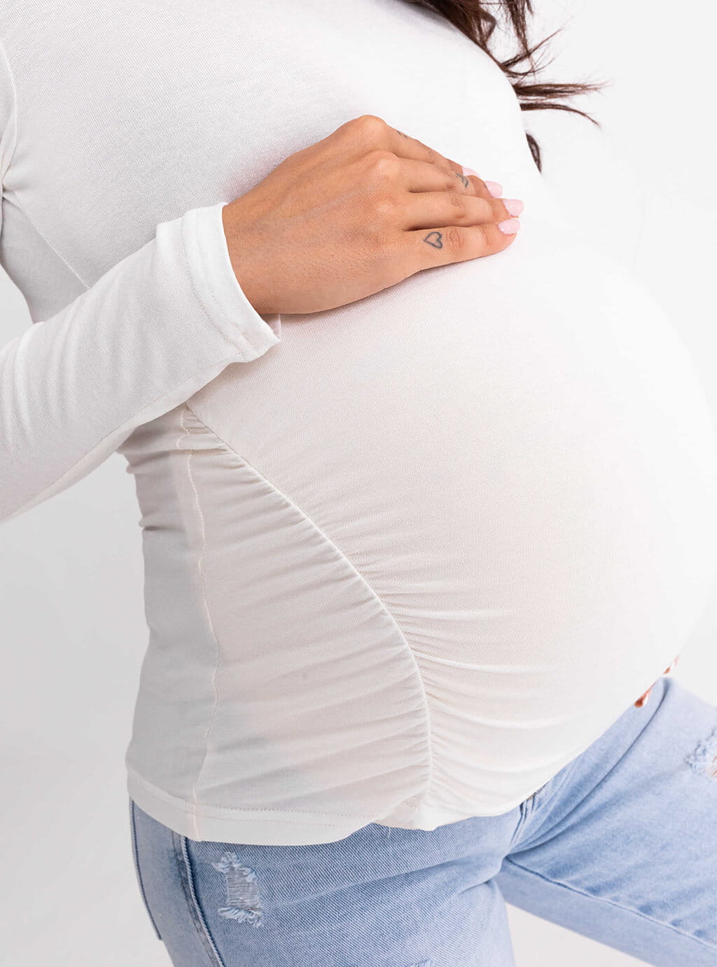 Amvi - dopasowana bluzka z długim rękawem - biała 3