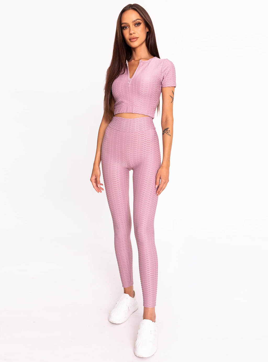 Rasha- dopasowane legginsy z przeszyciami podkreślającymi sylwetkę- lila  2